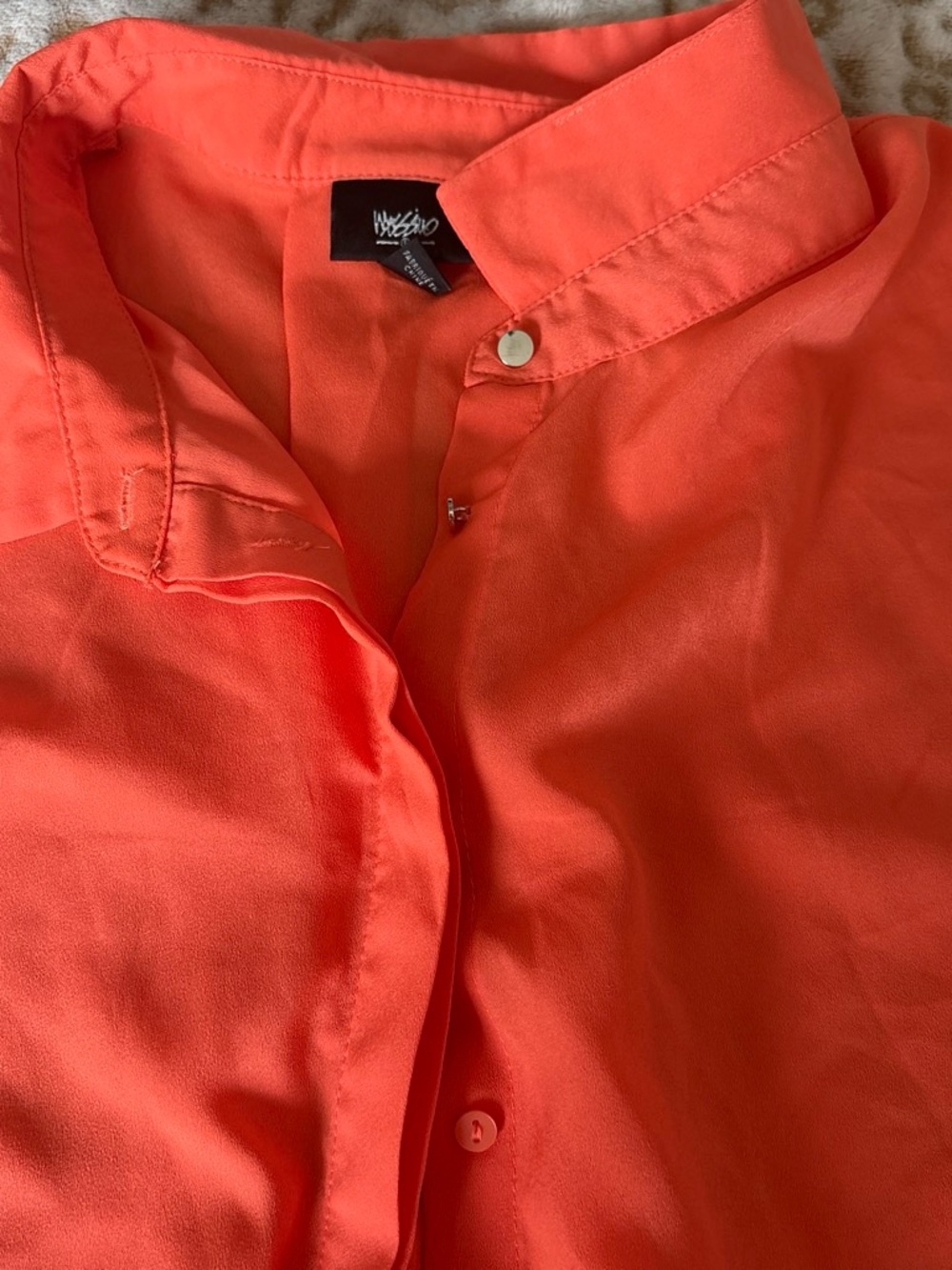 Mossimo Supply Co. Sleeveless Button-Front Tank in Coral Orange - Picture 2 of 3